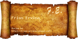 Friss Ervina névjegykártya